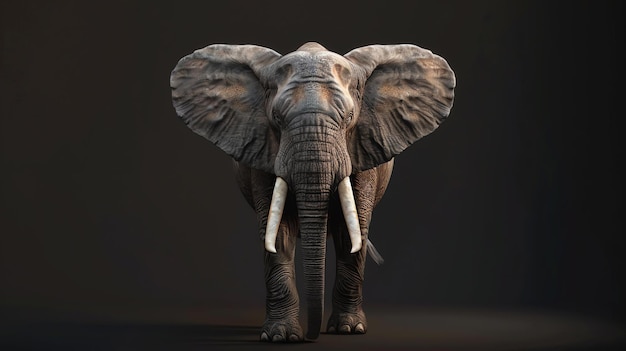 Un majestuoso elefante se alza en la sabana africana su piel arrugada y sus grandes orejas transmiten una sensación de antigua sabiduría y fuerza