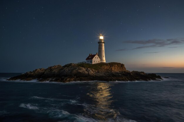 El majestuoso faro que brilla al anochecer