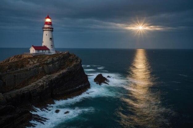 El majestuoso faro que brilla al anochecer