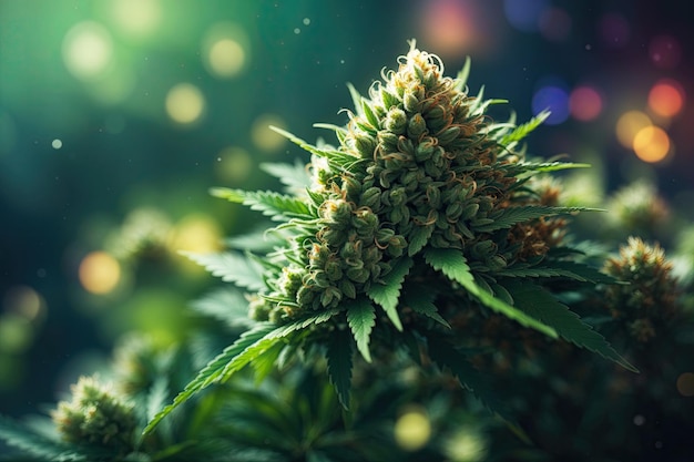 Majestuoso fondo de marihuana cannabis suave ai generativo