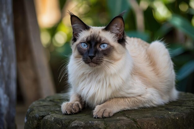 El majestuoso gato siamés en su entorno natural