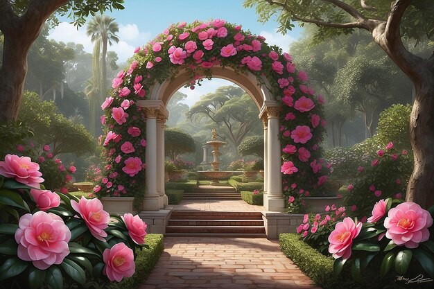 El majestuoso jardín de las camelias