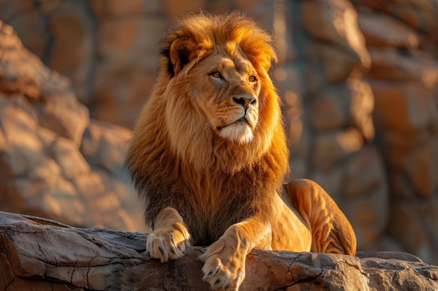 El majestuoso león toma el sol