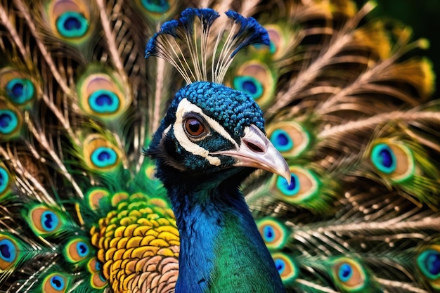 El majestuoso pavo real exhibe plumas vibrantes