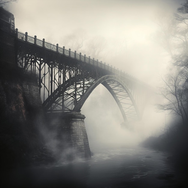 El majestuoso puente emerge de la espesa niebla