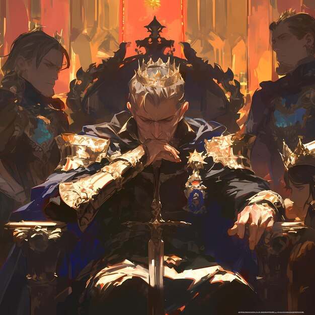 El majestuoso rey en la sala del trono