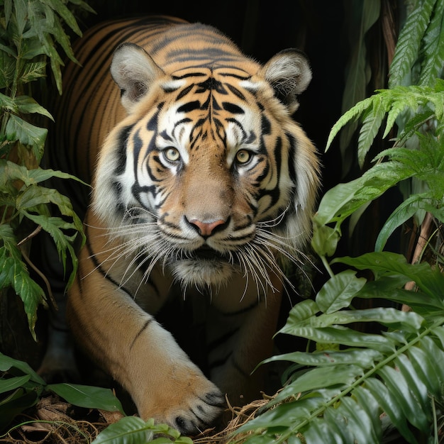 El majestuoso tigre de Bengala en la enigmática selva