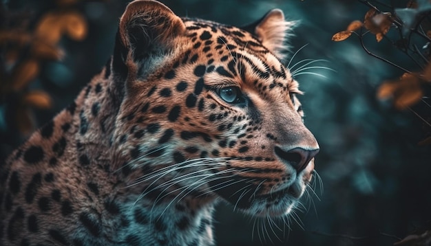 El majestuoso tigre de Bengala mirando el peligro en sus ojos generado por IA