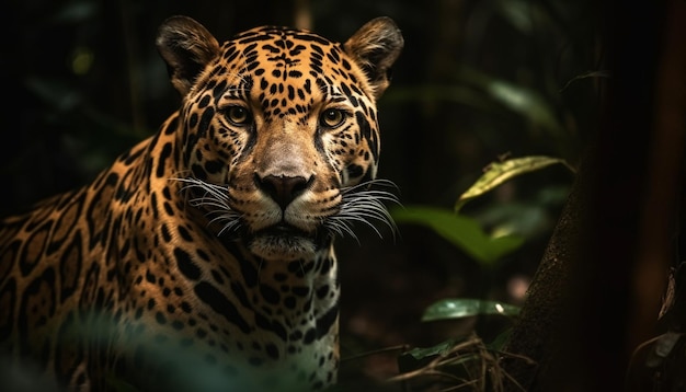 Majestuoso tigre de Bengala mirando con tranquilidad generada por IA