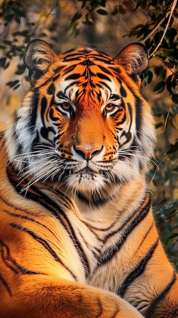 Un majestuoso tigre de Bengala con su llamativo