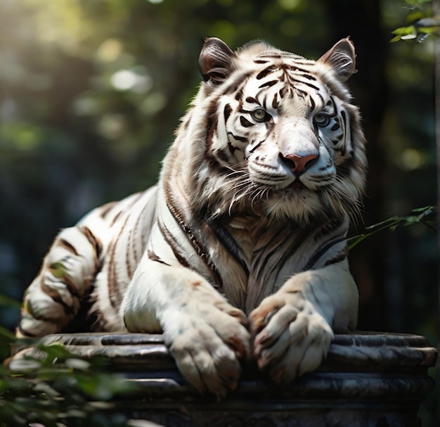 Un majestuoso tigre blanco generativo ai