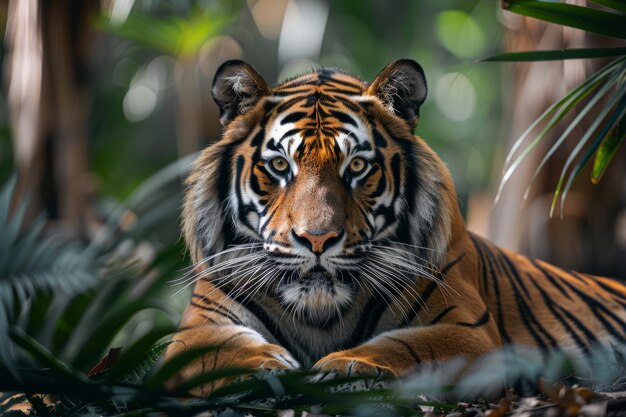 Foto el majestuoso tigre en el bosque