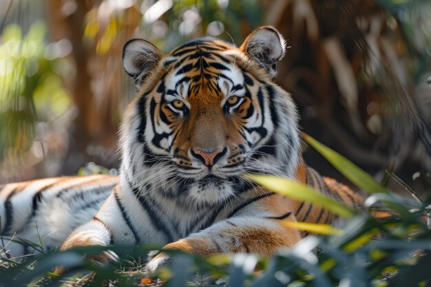 Foto el majestuoso tigre en el bosque