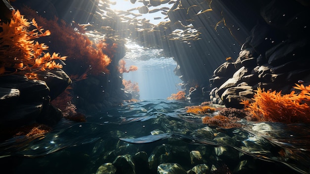 Majestuosos bosques de algas bajo el agua