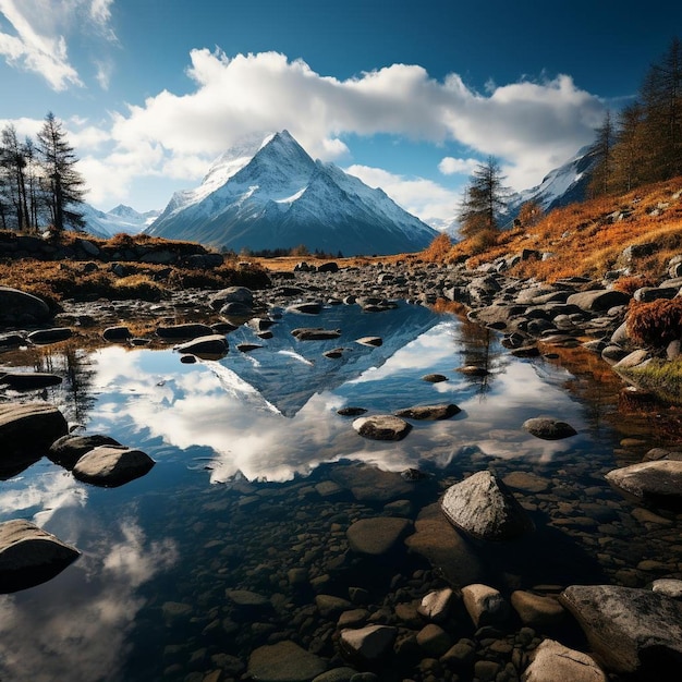 Los majestuosos picos noruegos El paisaje de Noruega Foto