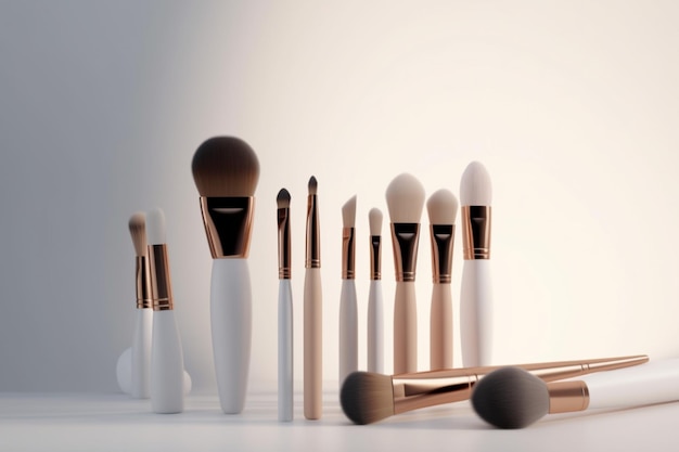 Make-up-Pinsel, Kosmetik-Hintergrund, generative KI