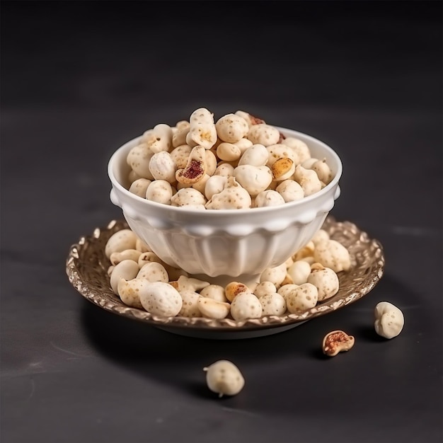 Makhana Chiwda oder Fuchsnüsse Erdnüsse und Chana Dal
