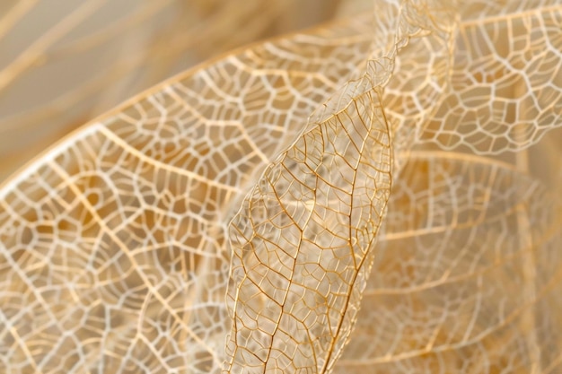 Foto makro-aufnahme der komplizierten botanischen blattvenen-textur