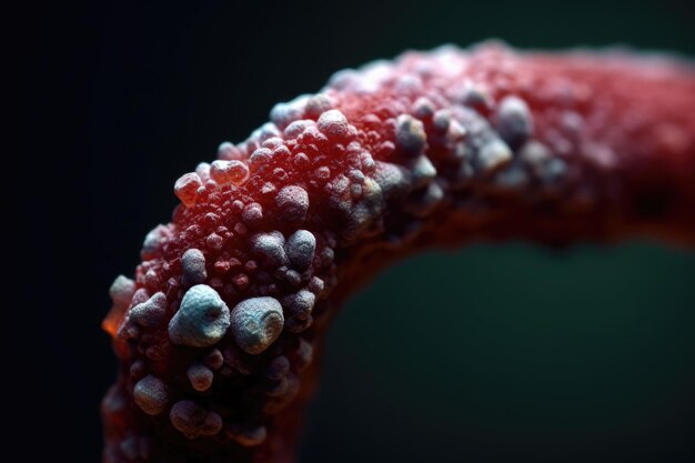 Foto makro-aufnahme des griffes, die bakteriendetails zeigt, die mit generativer ai erstellt wurden