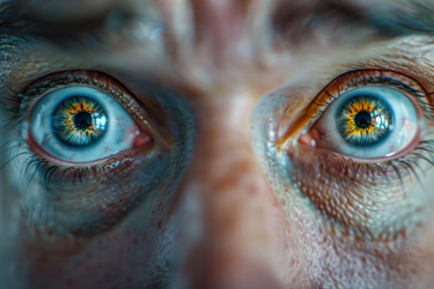 Makro-Aufnahme von menschlichen Augen mit auffallenden Farbdetails