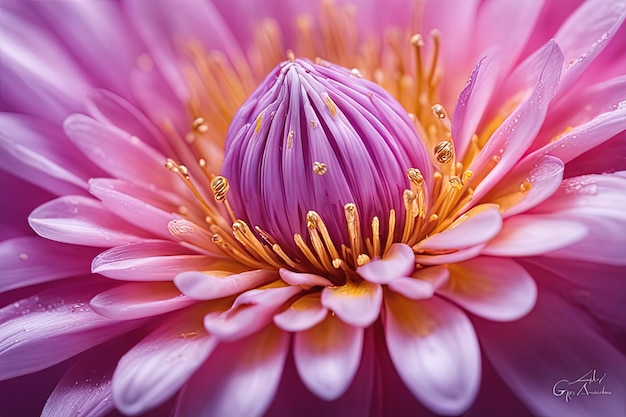 Makro einer schönen rosa Blume mit WassertropfenMakro einer schönen rosa Blume mit Wassertropfenrosa d