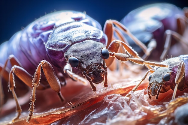 Makro-Nahaufnahme eines Bettelwanzeninsekts