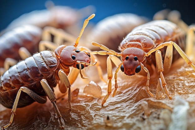 Makro-Nahaufnahme eines Bettelwanzeninsekts