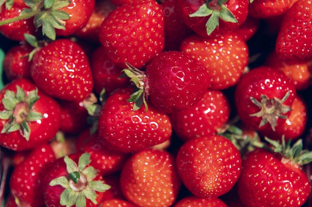 Makro von frischen Erdbeeren