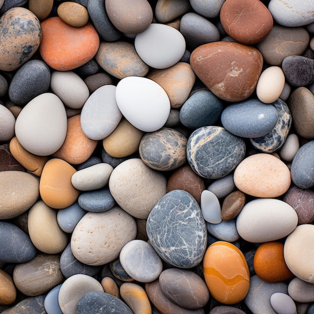 Makroansicht von Kieselsteinen am Strand