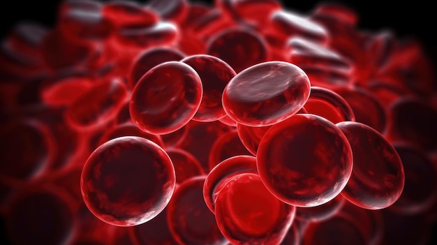 Foto makroblutzellen leukozyten erythrozyten thrombozyten im plasma menschliche anatomie header banner mockup