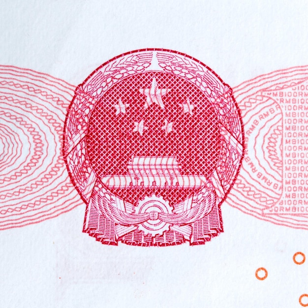 Makrofoto des chinesischen Hundert-Yuan-Scheins