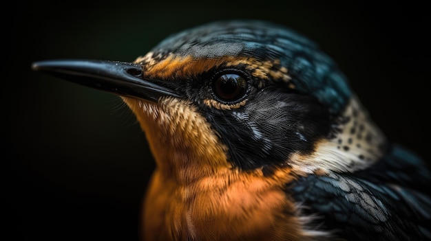 Makrofoto eines kleinen Vogels