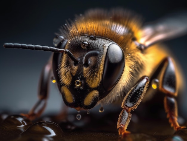 Makrofotografie einer Honigbiene