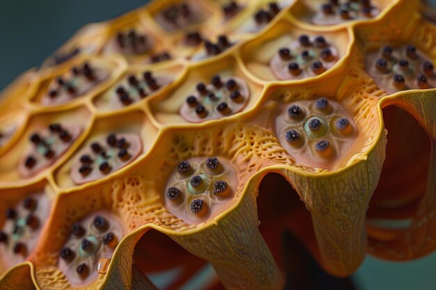 Foto makrofotografien von lotus-samenkapseln