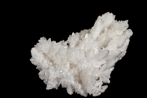 Makrostein Calcitmineral auf schwarzem Hintergrund