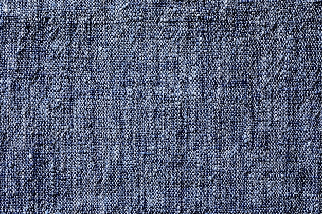 Makrotextur aus blauem Baumwollgewebe