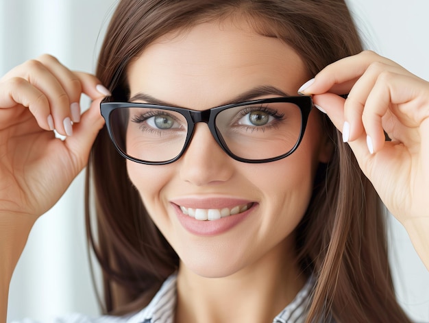 mala vista Un hombre sostiene gafas en sus manos Mira a través de las gafas