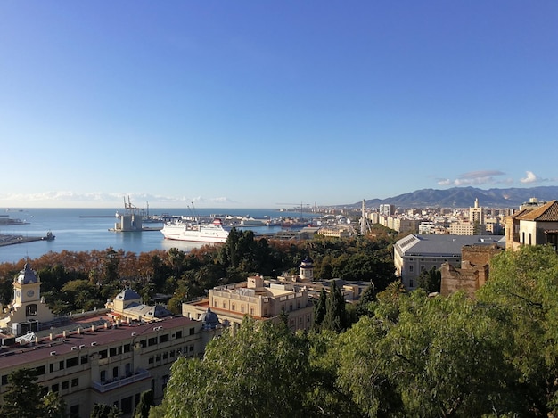 Malaga Spanien 13. Dezember 2017 Blick auf den Hafen von Malaga