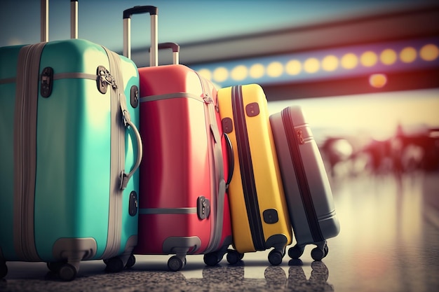 Malas de bagagem Conceito de viagem Generative AI