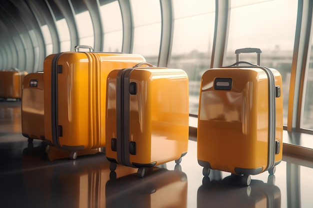 Malas de viagem e bagagem no aeroporto