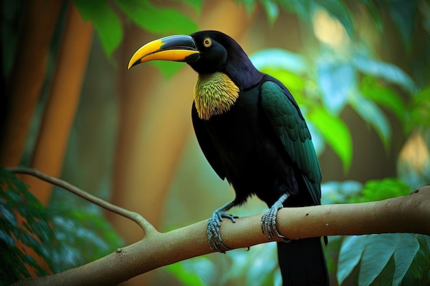 Malay kalao um pássaro preto com um bico peculiar