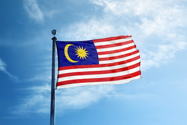 Malaysia Flagge am Mast