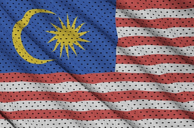 Malaysia Flagge gedruckt auf einem Polyester Nylon Sportswear Mesh Stoff