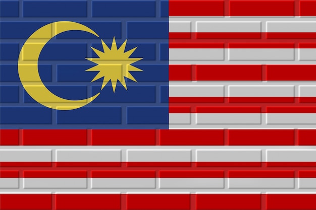 Malaysia Ziegelflaggenillustration