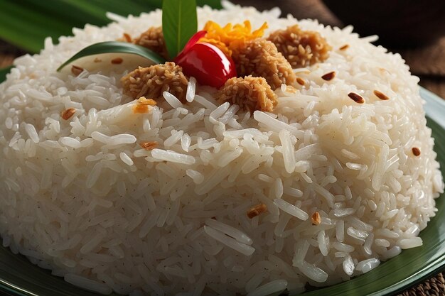 Foto malaysian coconut rice delight (malaysischer kokosnussreis)