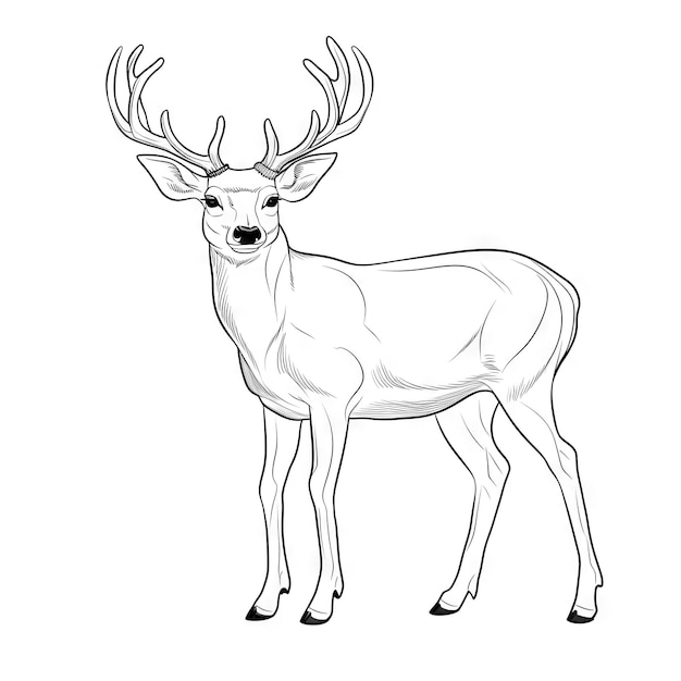 Malbuch für Kinder Hirsch