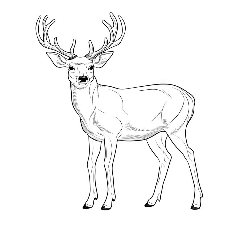 Foto malbuch für kinder hirsch