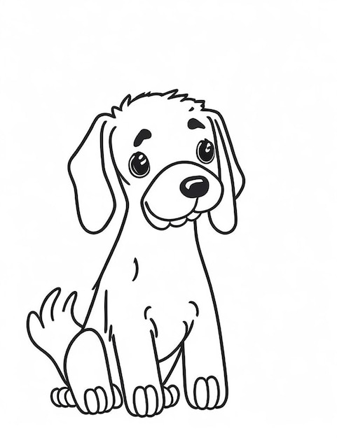 Malbuch mit süßen Hundeillustrationen für Kinder