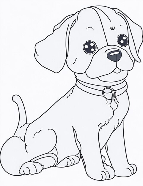 Malbuch mit süßen Hundeillustrationen für Kinder