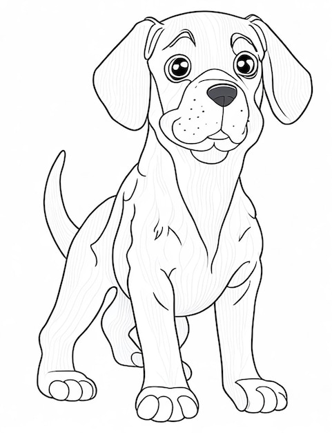 Malbuch mit süßen Hundeillustrationen für Kinder